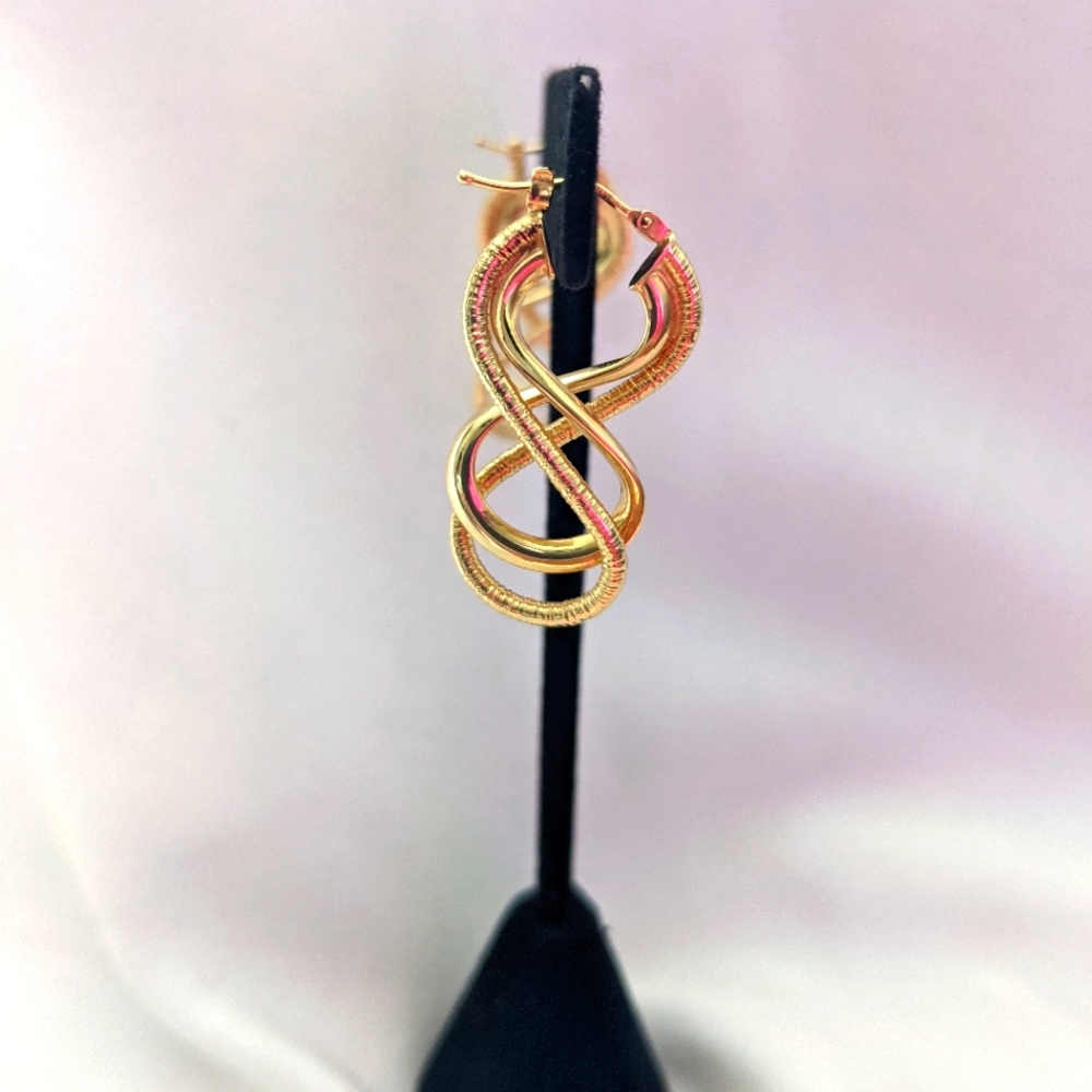 14K gold twisted hoops